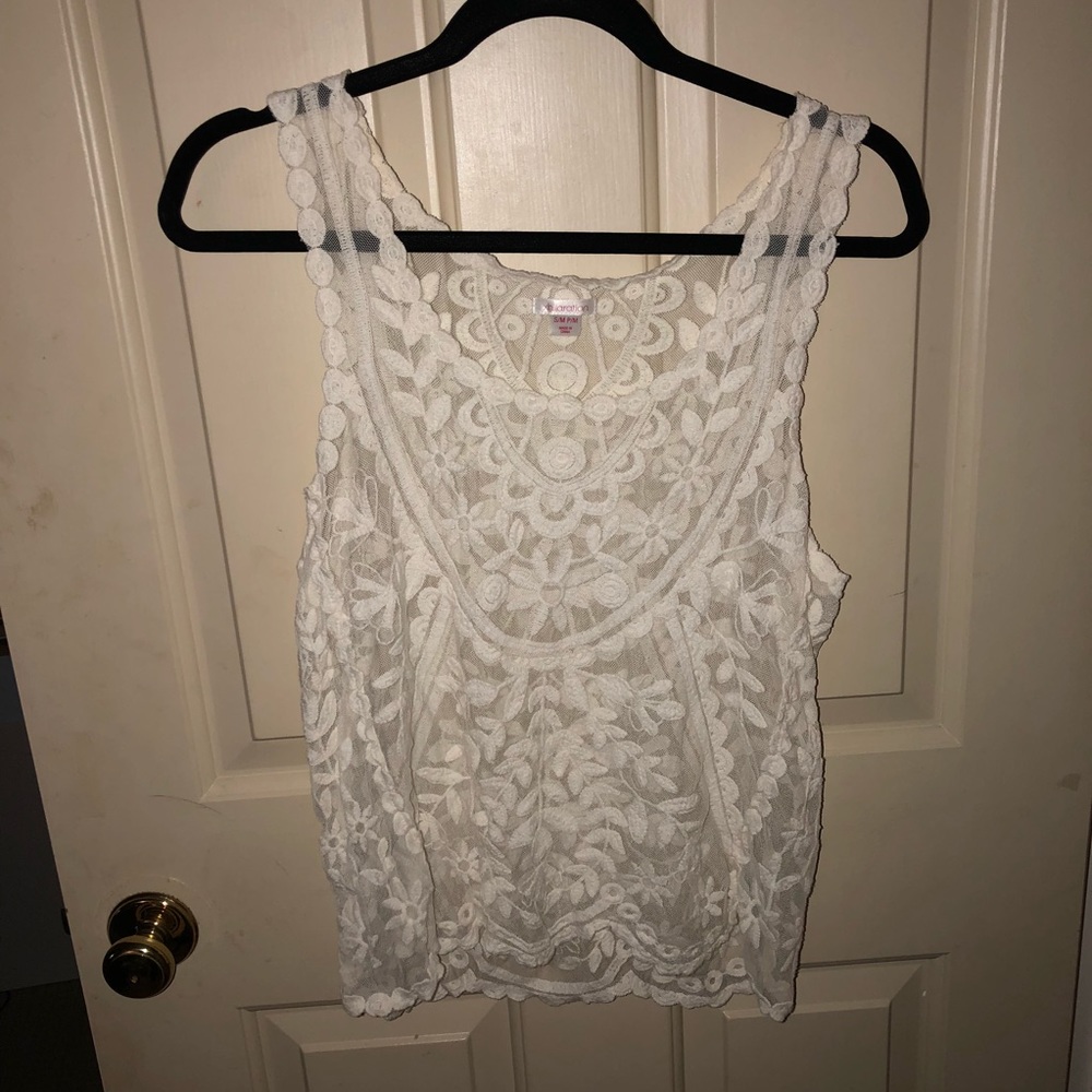 Sheet White Tank Top Blouse